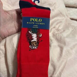 Polo by Ralph Lauren Men's Red Holiday Socks